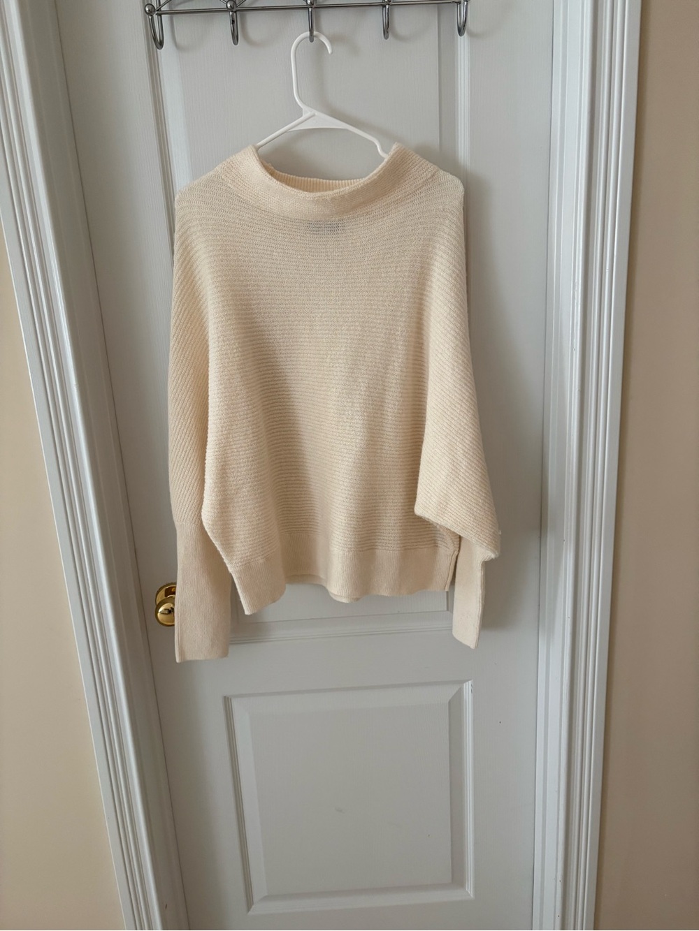 Vera Wang Cream Cowl-Neck Knit Sweater
